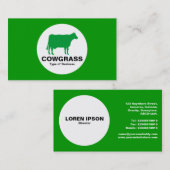 Carte De Visite Cercle - Vache - Vert herbe (Devant / Derrière)