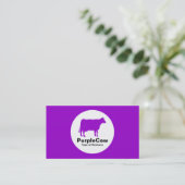 Carte De Visite Cercle - Vache - Violet (Debout devant)