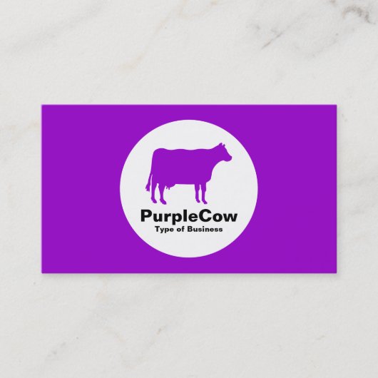 Carte De Visite Cercle - Vache - Violet (Devant)