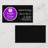 Carte De Visite Cercle Violet - Noir (Devant / Derrière)