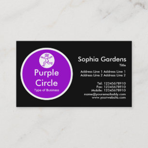Carte De Visite Cercle Violet - Noir
