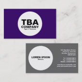 Carte De Visite Cercle - Violet profond (Devant / Derrière)