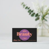 Carte De Visite Cercle violet sur Black Beauty Style ongles de che (Debout devant)
