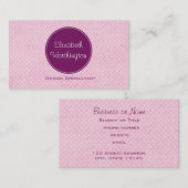 Carte De Visite Cercle violet sur Pois roses (Devant / Derrière)