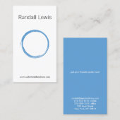 Carte De Visite Cercle zen simple bleu/blanc (Devant / Derrière)