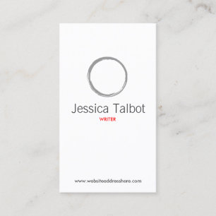 Carte De Visite Cercle zen simple gris/blanc