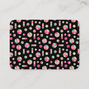 Carte De Visite Cercles à secteurs et barres Motif 271019v1 - Noir