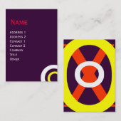 Carte De Visite CERCLES ABSTRAITS GÉOMÉTRIQUES Purple Jaune Blanc (Devant / Derrière)
