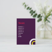 Carte De Visite CERCLES ABSTRAITS GÉOMÉTRIQUES Purple Jaune Blanc (Debout devant)