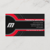 Carte De Visite Cercles Abstraits gris rouge nuances élégant noir (Dos)