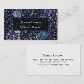 Carte De Visite Cercles abstraits tirés par la main, bleu, (Devant / Derrière)