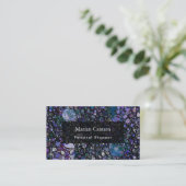 Carte De Visite Cercles abstraits tirés par la main, bleu, (Debout devant)