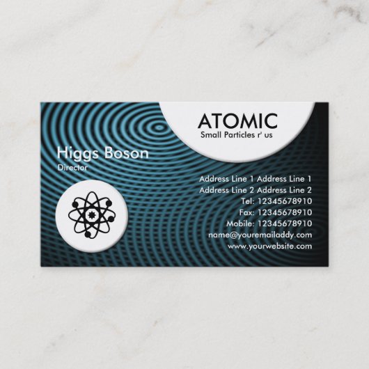 Carte De Visite Cercles atomiques - Blue Electric Pool 01 (Devant)