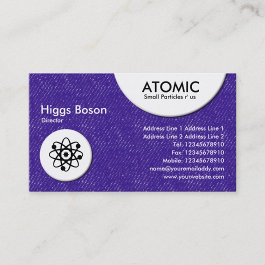 Carte De Visite Cercles atomiques - Indigo Denim (Devant)