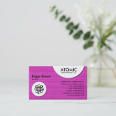 Carte De Visite Cercles atomiques - Magenta brossé Texture (Debout devant)