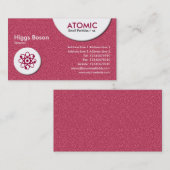 Carte De Visite Cercles atomiques - Maroon Texture Embossée (Devant / Derrière)