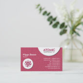Carte De Visite Cercles atomiques - Maroon Texture Embossée (Debout devant)