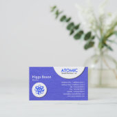 Carte De Visite Cercles atomiques - Papier Peint Bleu Texture (Debout devant)