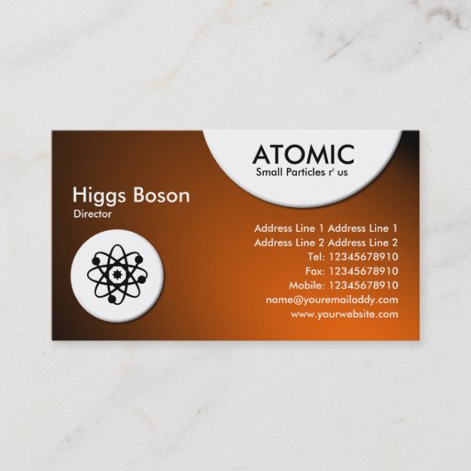 Carte De Visite Cercles atomiques - Spotlit - Orange (Devant)