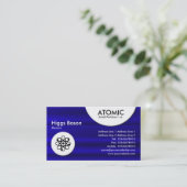 Carte De Visite Cercles atomiques - Texture brodée bleue (Debout devant)