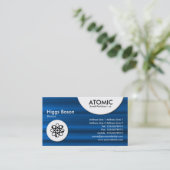 Carte De Visite Cercles atomiques - Texture brodée bleue (Debout devant)