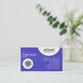 Carte De Visite Cercles atomiques - Texture brodée bleue (Debout devant)