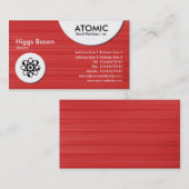 Carte De Visite Cercles atomiques - Texture brodée rouge (Devant / Derrière)