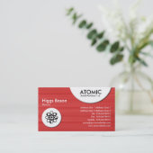 Carte De Visite Cercles atomiques - Texture brodée rouge (Debout devant)