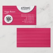 Carte De Visite Cercles atomiques - Texture brodée rouge (Devant / Derrière)