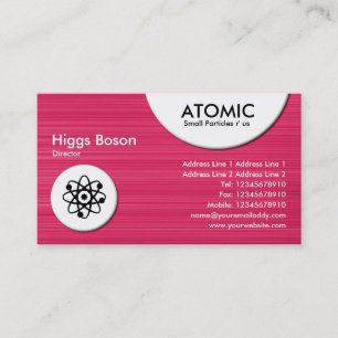 Carte De Visite Cercles atomiques - Texture brodée rouge