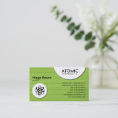 Carte De Visite Cercles atomiques - Texture brodée verte (Debout devant)