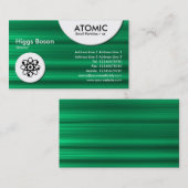 Carte De Visite Cercles atomiques - Texture brodée verte (Devant / Derrière)