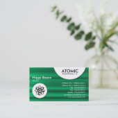 Carte De Visite Cercles atomiques - Texture brodée verte (Debout devant)