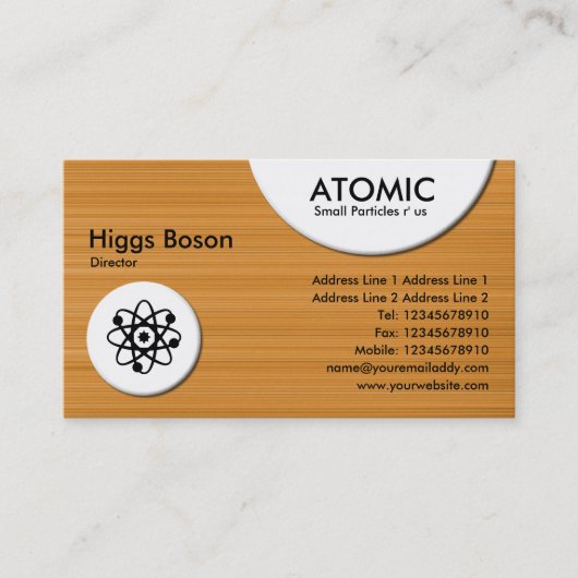 Carte De Visite Cercles atomiques - Texture brossée ocre (Devant)