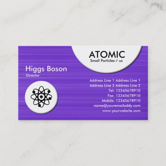 Carte De Visite Cercles atomiques - Texture brossée violette (Devant)