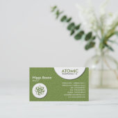 Carte De Visite Cercles atomiques - texture de relief par vert (Debout devant)