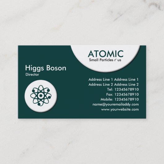 Carte De Visite Cercles atomiques - Vert foncé (003333) (Devant)