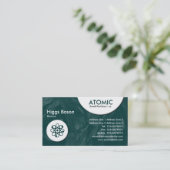Carte De Visite Cercles atomiques - Vert foncé Texture brodée (Debout devant)