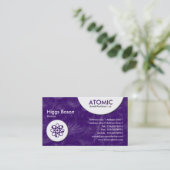 Carte De Visite Cercles atomiques - Violet Dandylion Texture (Debout devant)