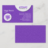 Carte De Visite Cercles atomiques - Violet Texte Embossé (Devant / Derrière)
