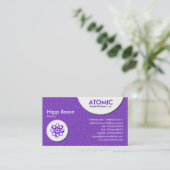 Carte De Visite Cercles atomiques - Violet Texte Embossé (Debout devant)