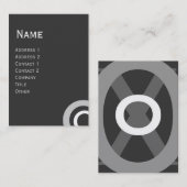 CARTE DE VISITE CERCLES BLANCS GRIS ABSTRAITS (Devant / Derrière)