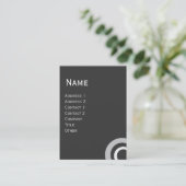 CARTE DE VISITE CERCLES BLANCS GRIS ABSTRAITS (Debout devant)