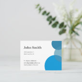 Carte De Visite Cercles bleu minimaliste Puissant (Debout devant)
