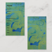 Carte De Visite Cercles bleus Abstraits sur vert (Devant / Derrière)