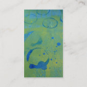 Carte De Visite Cercles bleus Abstraits sur vert (Dos)
