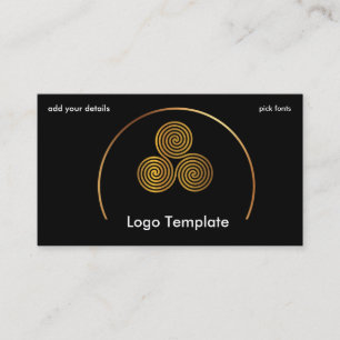 Carte De Visite Cercles celtiques du logo Gold Simple