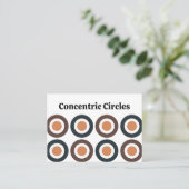 Carte De Visite Cercles concentrés colorés (Debout devant)