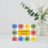 Carte De Visite Cercles concentrés colorés (Debout devant)