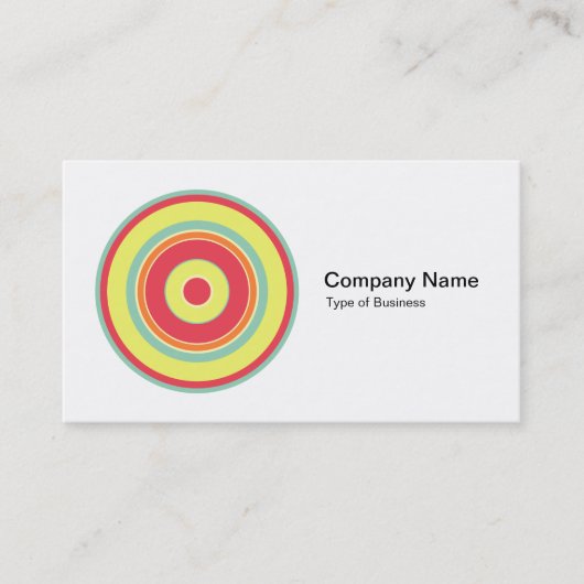 Carte De Visite Cercles concentrés colorés 01 (Devant)